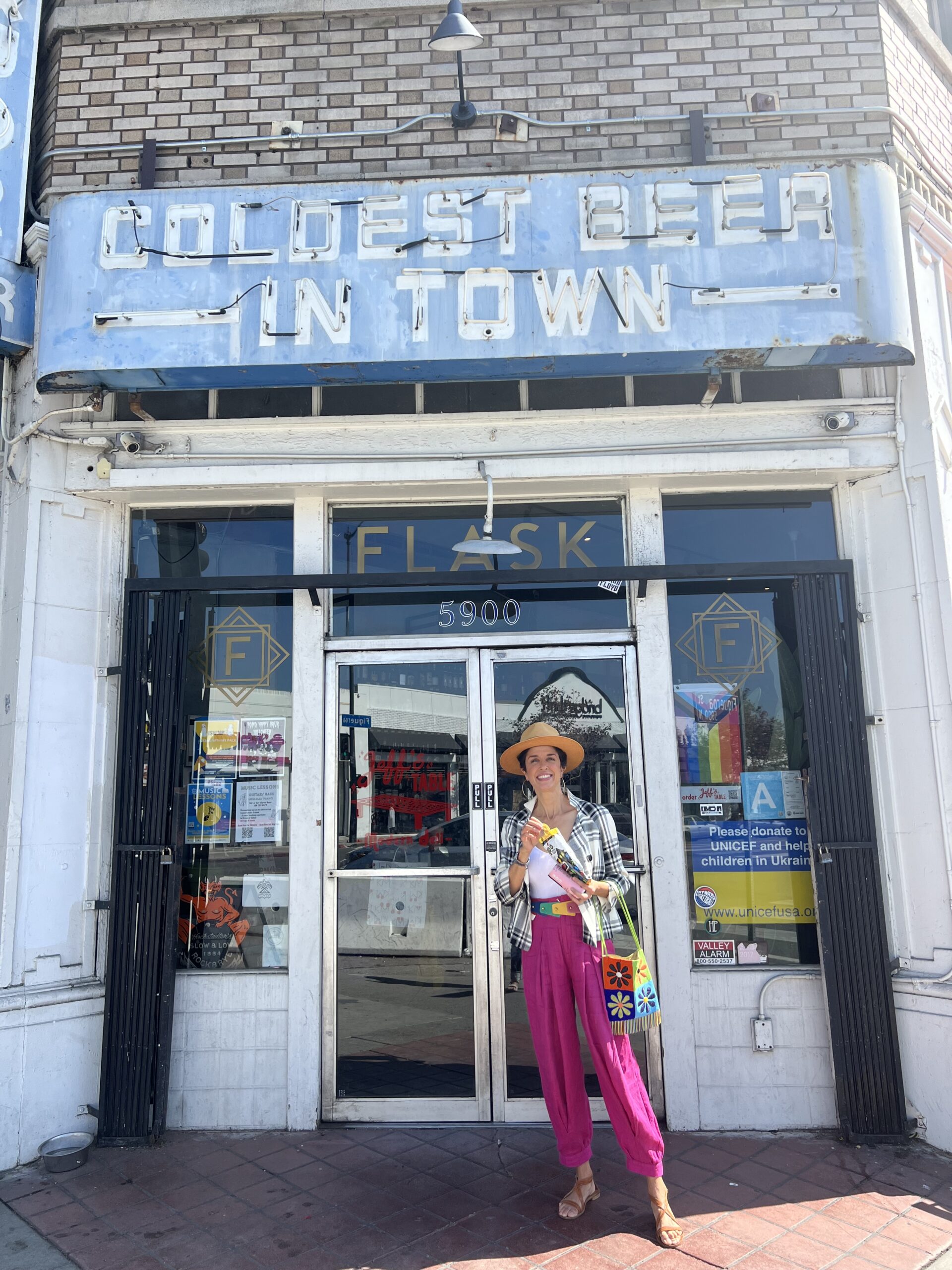 Girl standing infront of a store